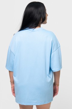 Estradagante|PLAYERA OVERSIZE AZUL CIELO, GUNS & MASKEstradaganteMUJER