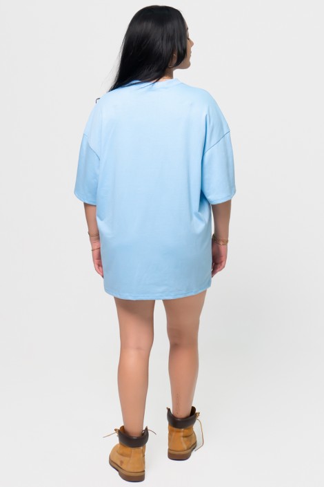 Estradagante|PLAYERA OVERSIZE AZUL CIELO, GUNS & MASKEstradaganteMUJER