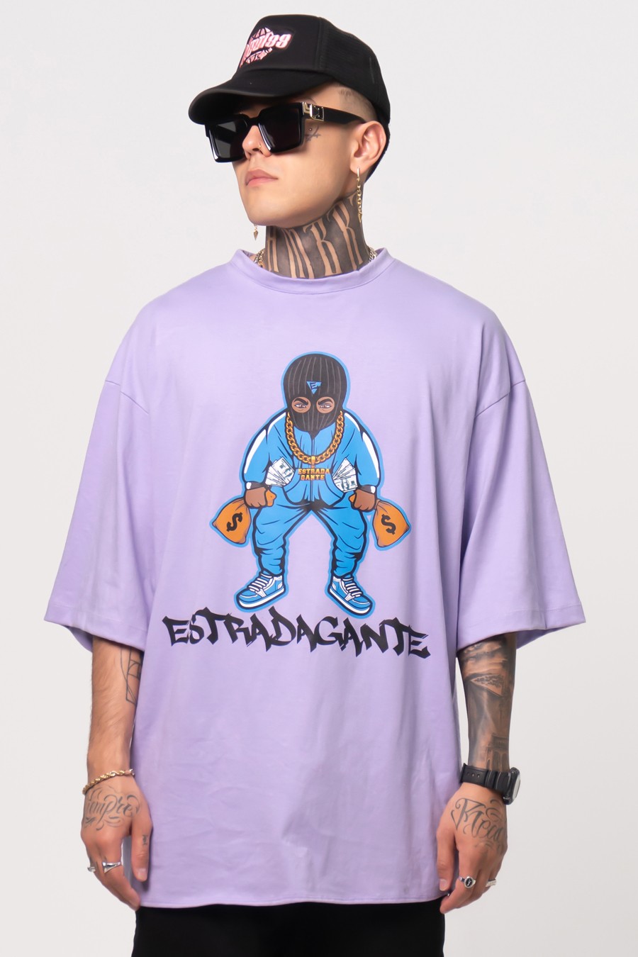 Estradagante|PLAYERA NEGRA OVERSIZE,MONEY BAGEstradaganteHOMBRE