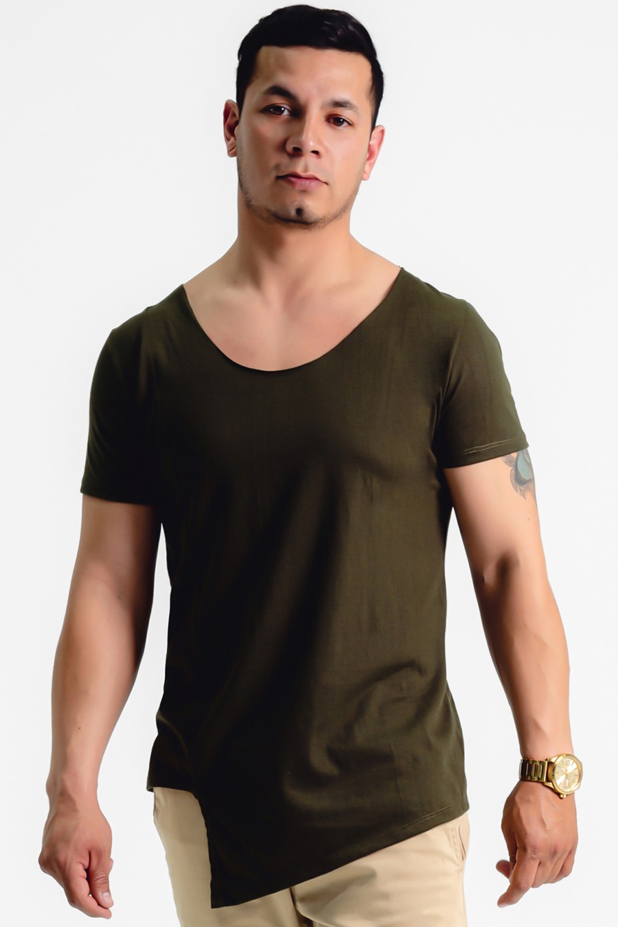 Estradagante|PLAYERA CUELLO AMPLIO, VERDEEstradaganteHOMBRE