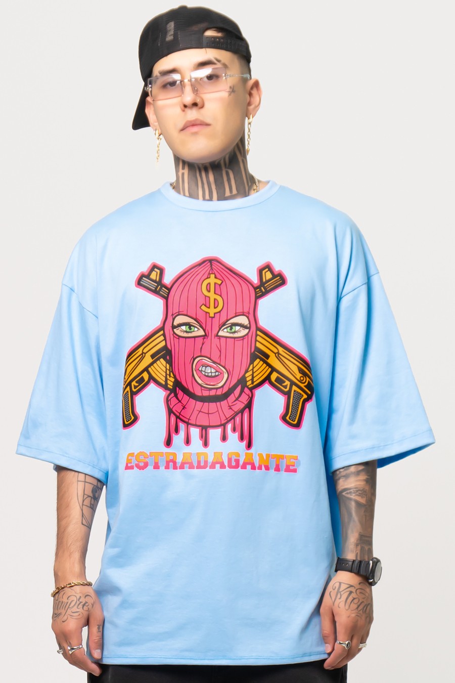 Estradagante|PLAYERA NEGRA OVERSIZE, GUNS & MASKEstradaganteInicio