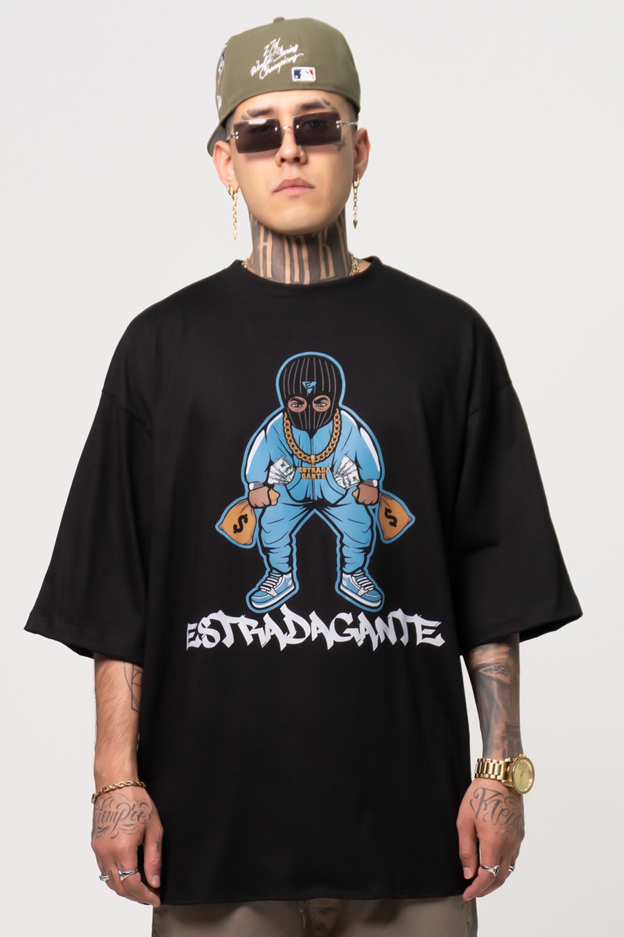 Estradagante|PLAYERA NEGRA OVERSIZE,MONEY BAGEstradaganteHOMBRE