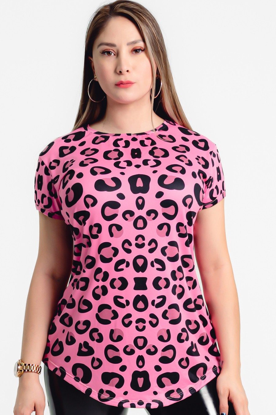 PLAYERA ANIMAL PRINT ROSA